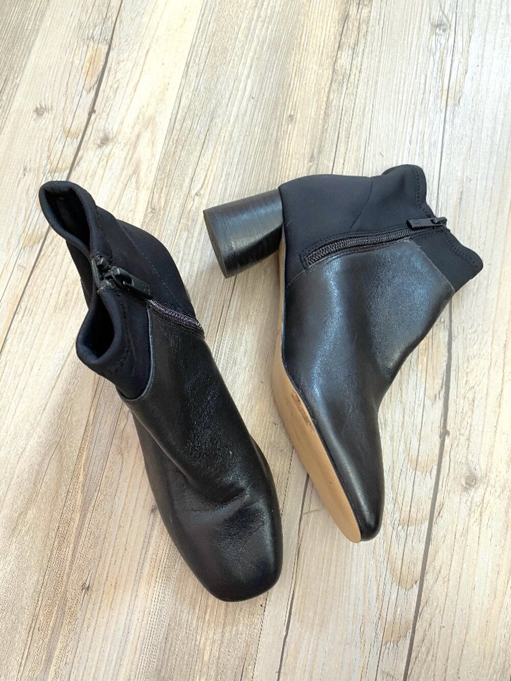 Donald Pliner Black Square Toe Boots - Size 6.5
